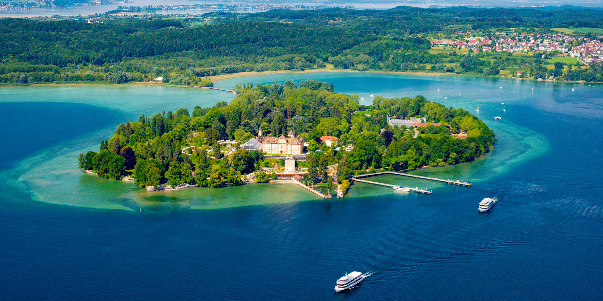 Insel Mainau Bodensee von oben 