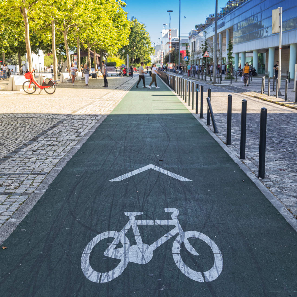 Ein Radweg in Lisboa, Portugal