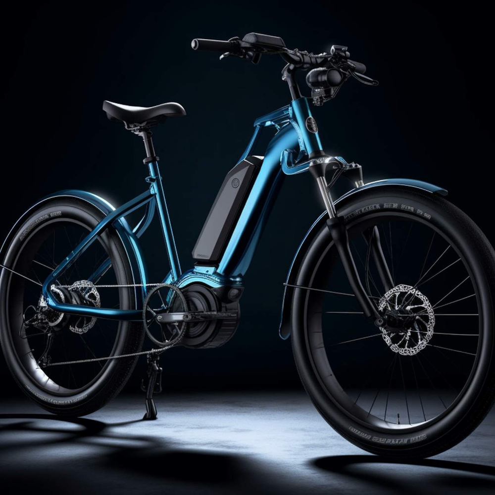 Ein blaues E-Bike