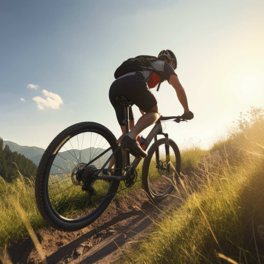 Person fährt auf dem Fahrrad 