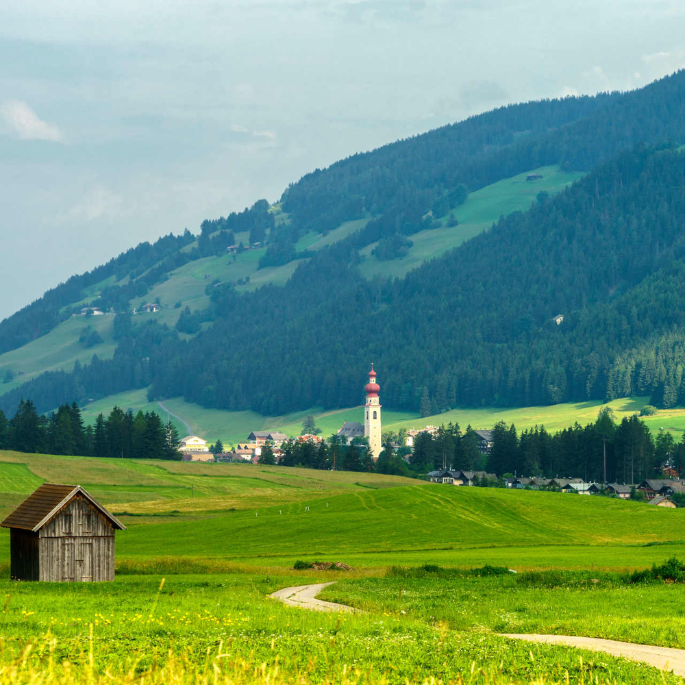 Blick auf den Pustertaler Radweg